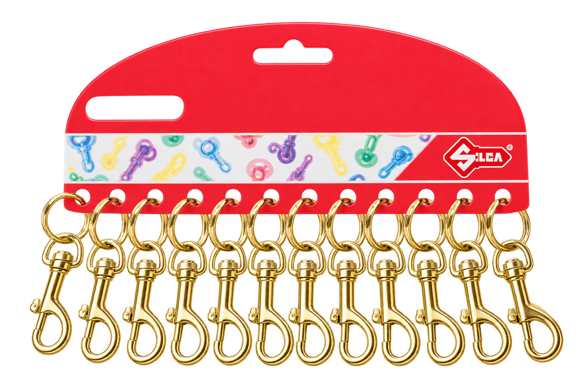 Silca Karabinerhaken 67 × 17 mm goldfarben (VE: 12 Stück)